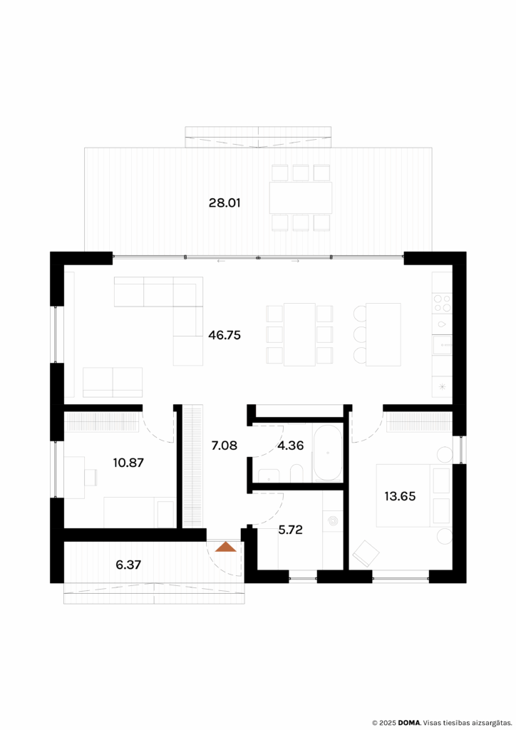 DOMA.homes 88 moduļu mājas plāns